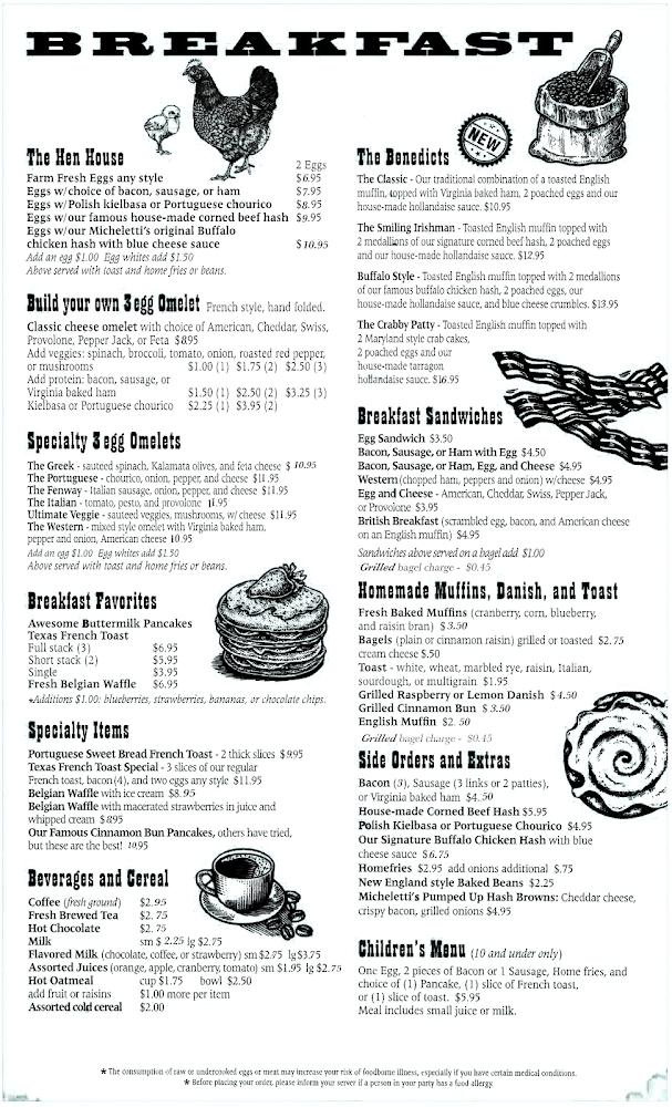 Micheletti's Restaurant Menu image 1